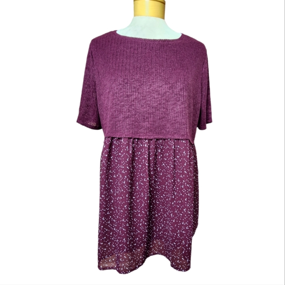 LC - Lauren Conrad Maternity Mini Dress/Top - Maroon/Wine